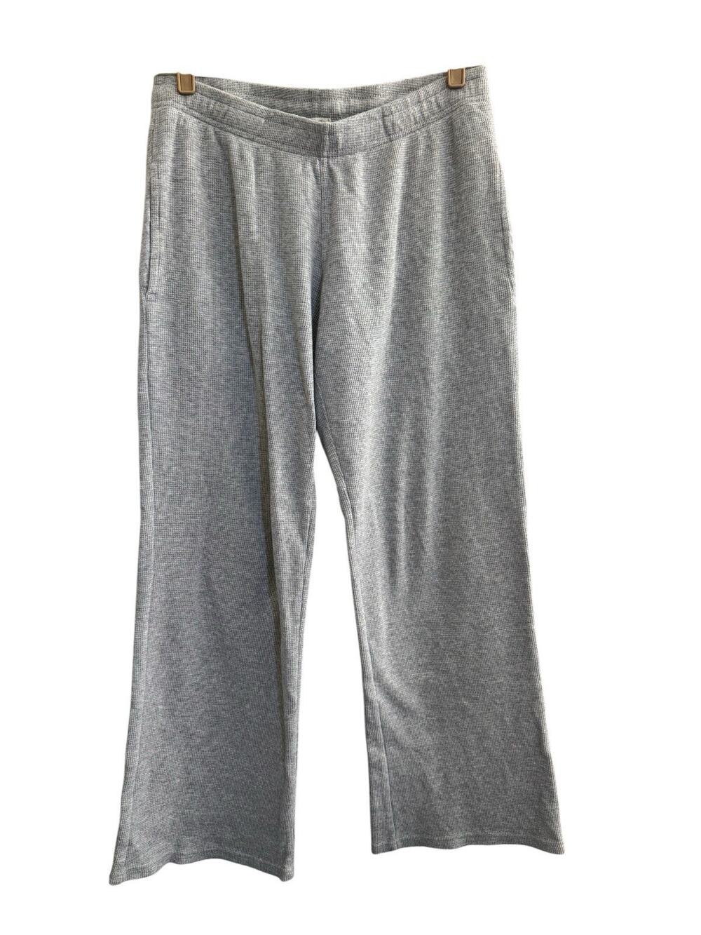 John Galt Brandy Melville Grey Waffle Knit Wide Leg Lounge Pants #NE137